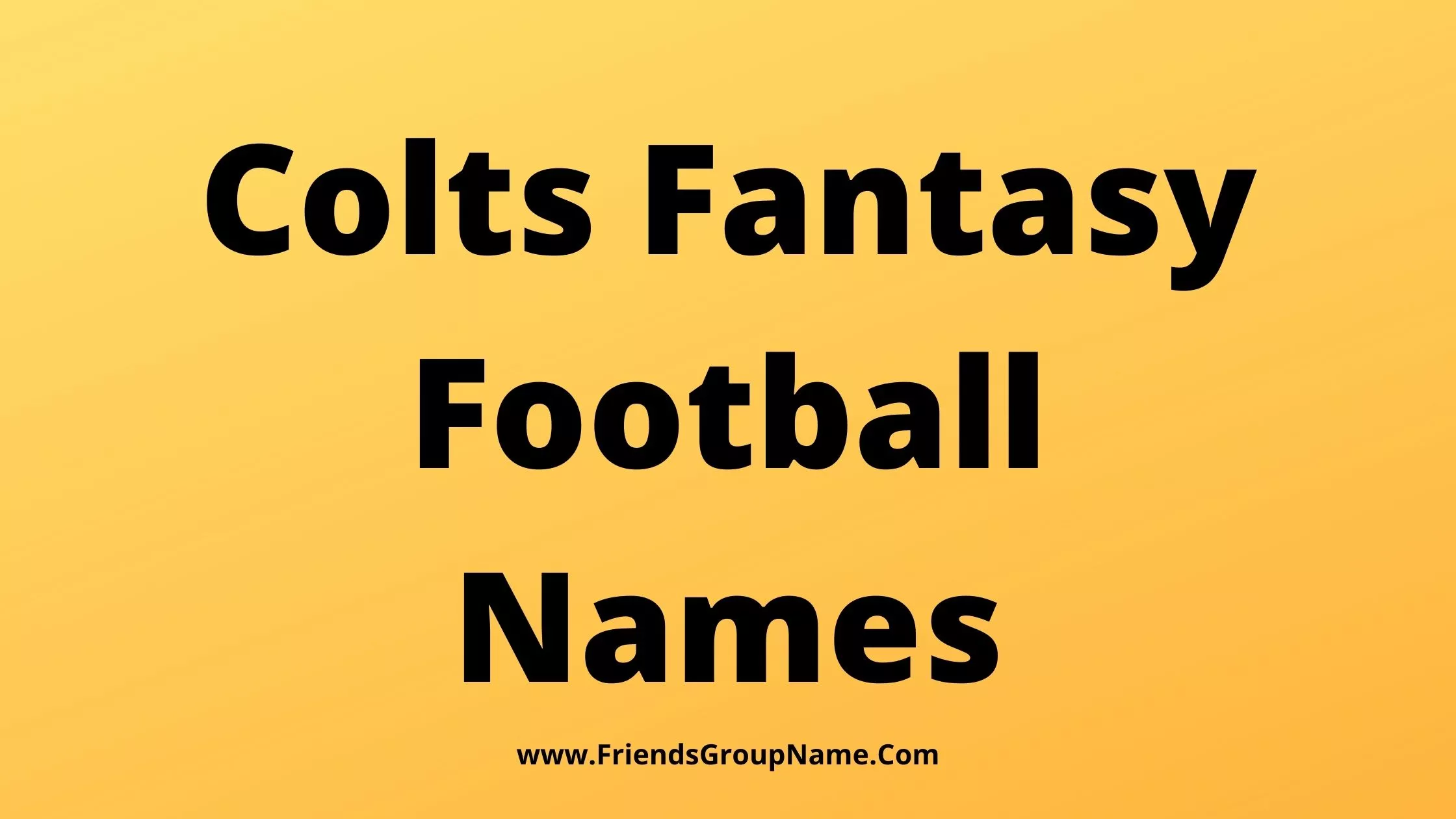 Colts Fantasy Football Names