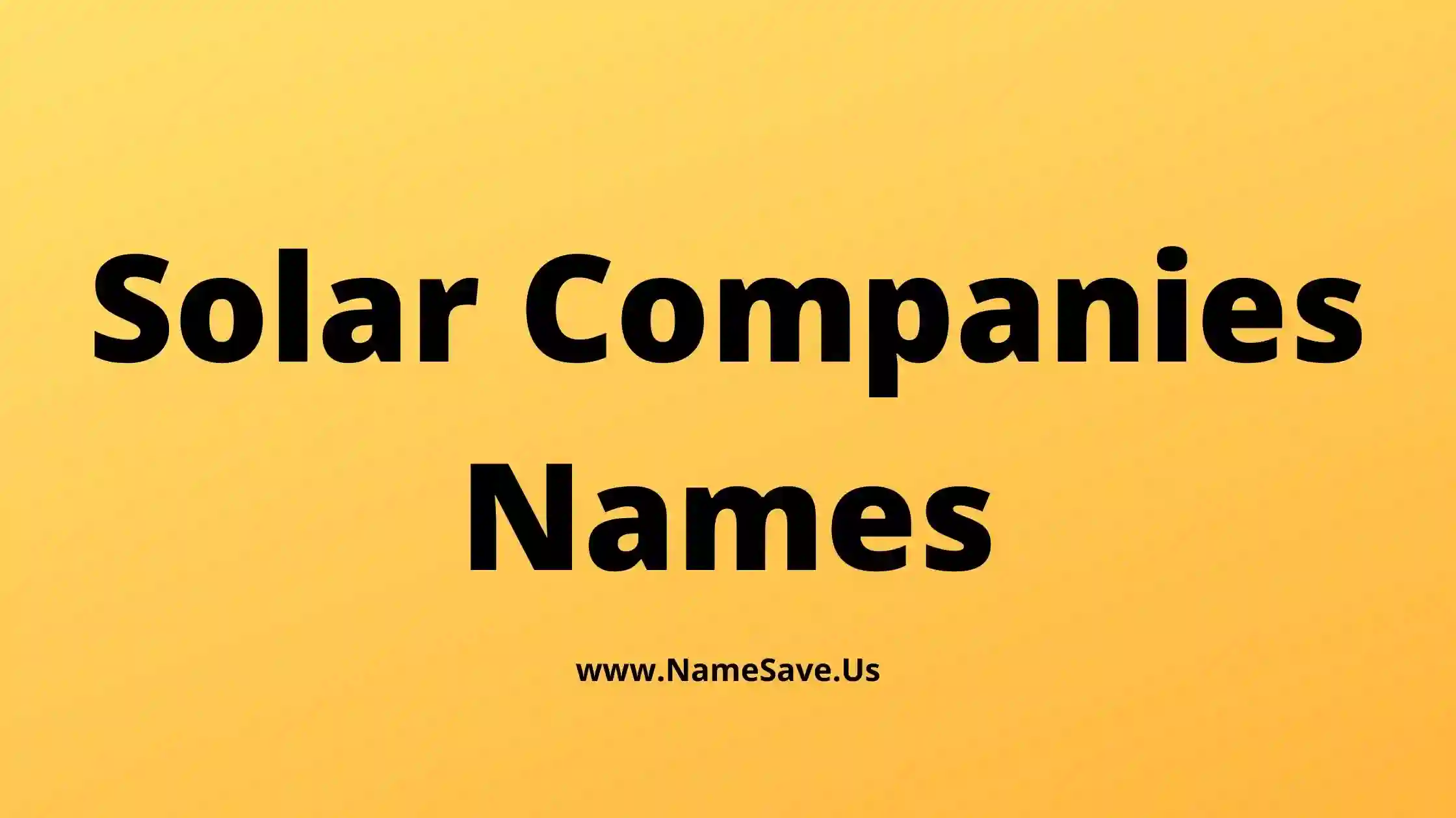 Solar Companies Names