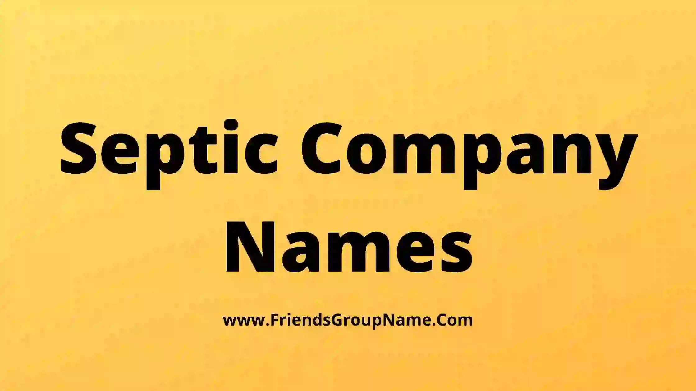 Septic Company Names