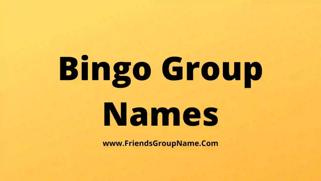Bingo Group Names【2024】Unique, Best & Funny Bingo Team Names Ideas