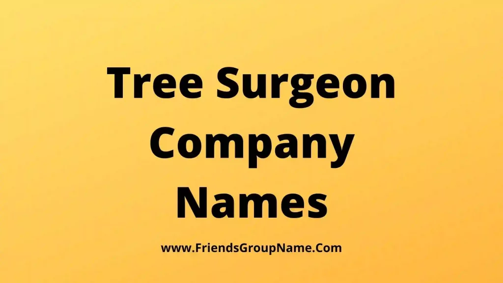 Tree Surgeon Company Names【2024】Best, Funny & Good Business Names Ideas