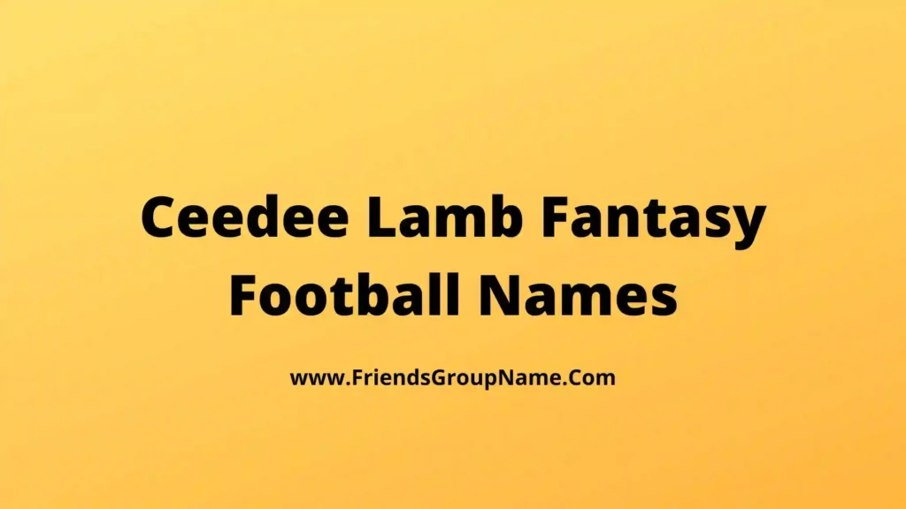 Ceedee Lamb Fantasy Football Names 2024