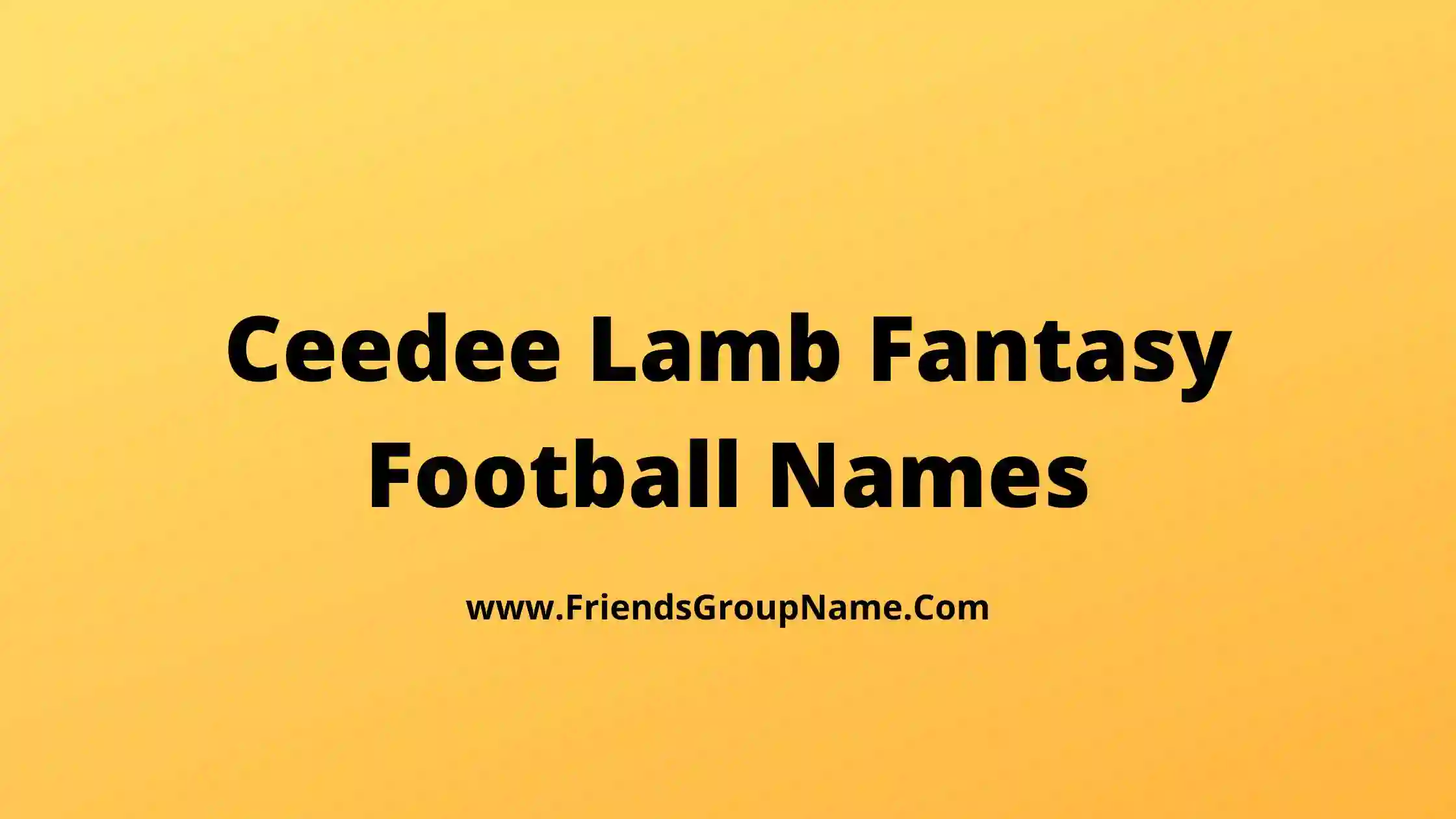Ceedee Lamb Fantasy Football Names
