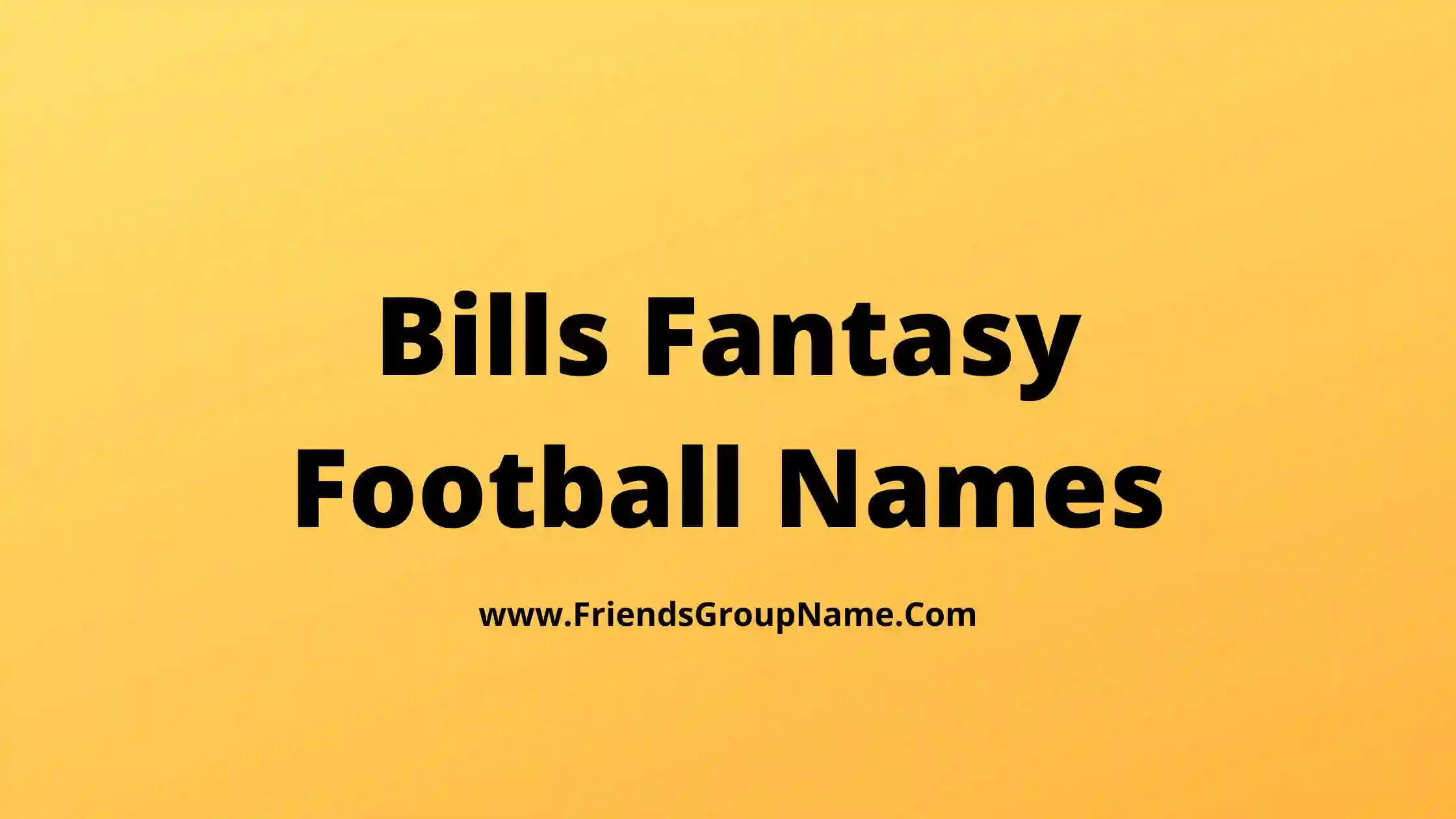 Bills Fantasy Football Names