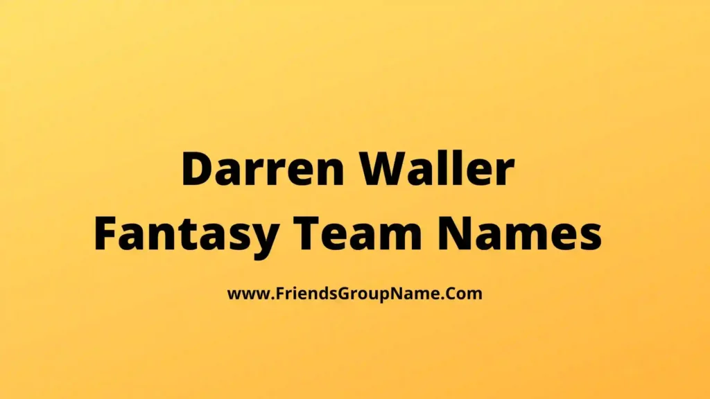 Darren Waller Fantasy Team Names 2024