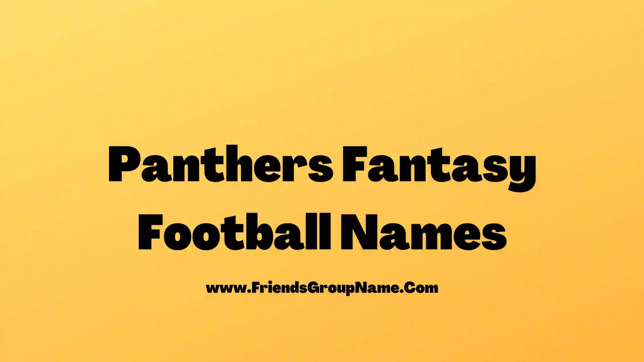 Panthers Fantasy Football Names