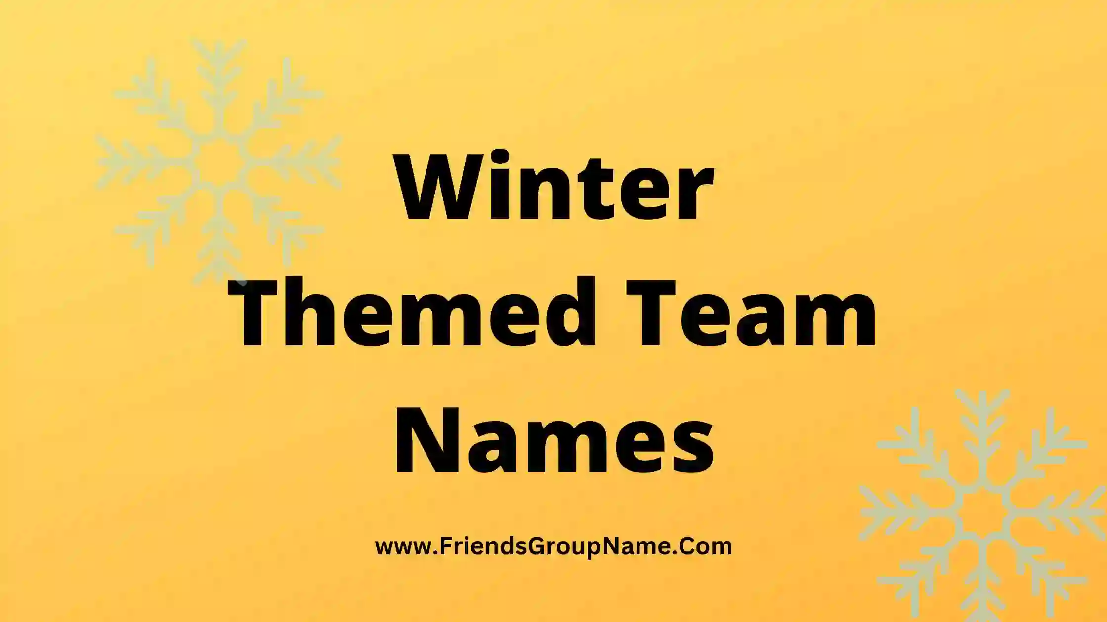 Winter Themed Team Names