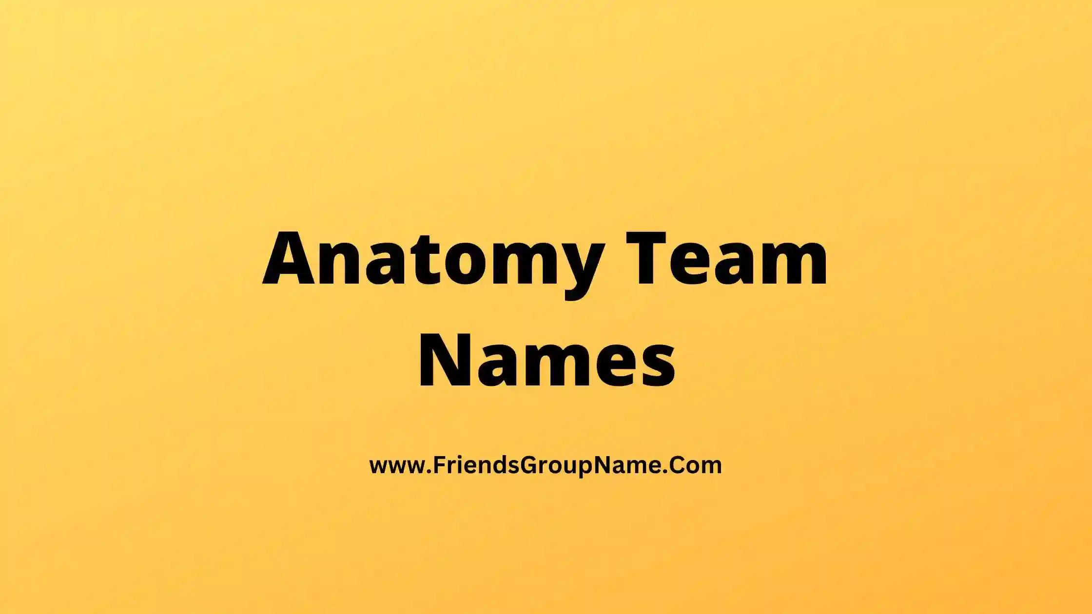 Anatomy Team Names