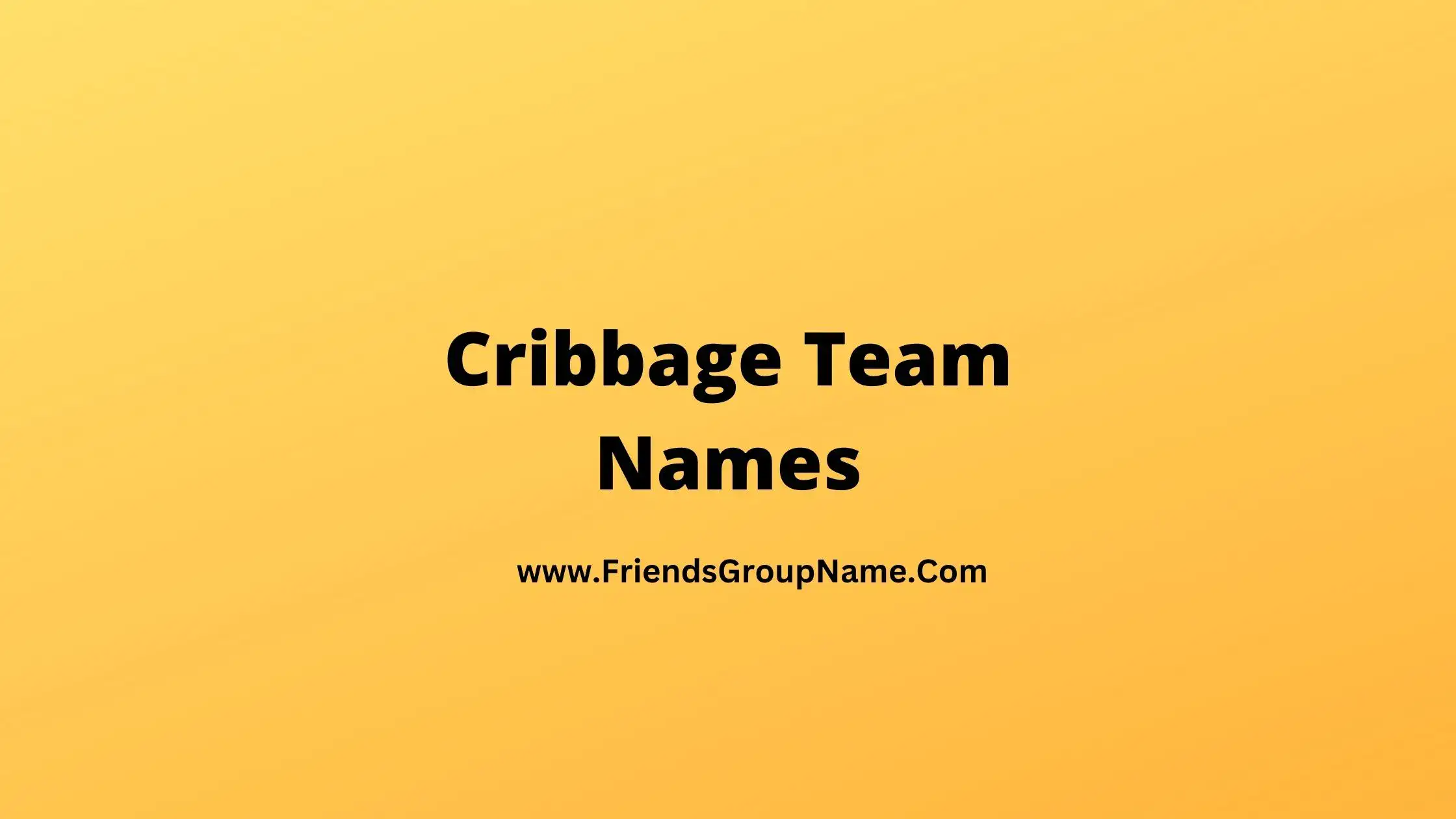 Cribbage Team Names