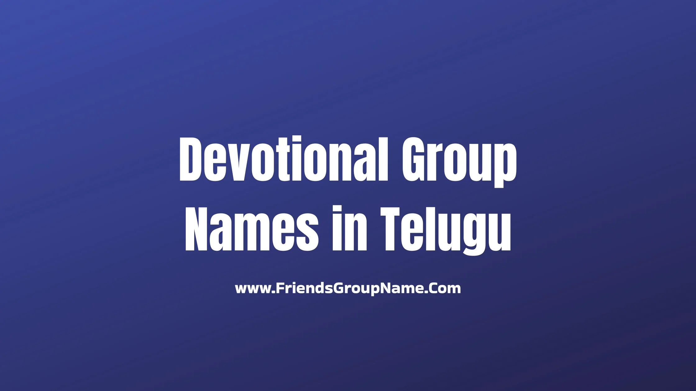 Devotional Group Names in Telugu